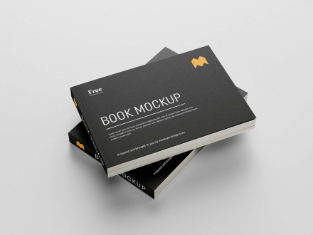 Free Landscape Softcover Book Mockup (PSD)