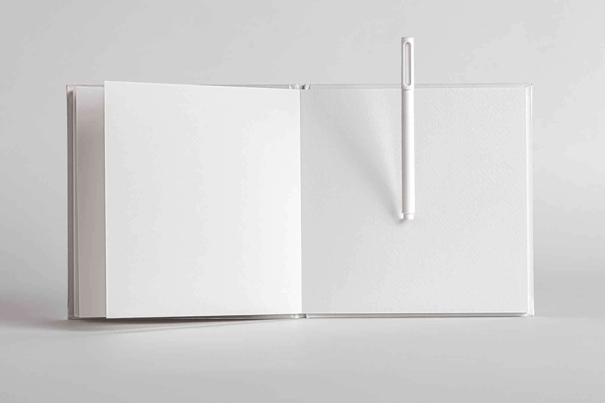 Open Square Hardcover Mockup PSD