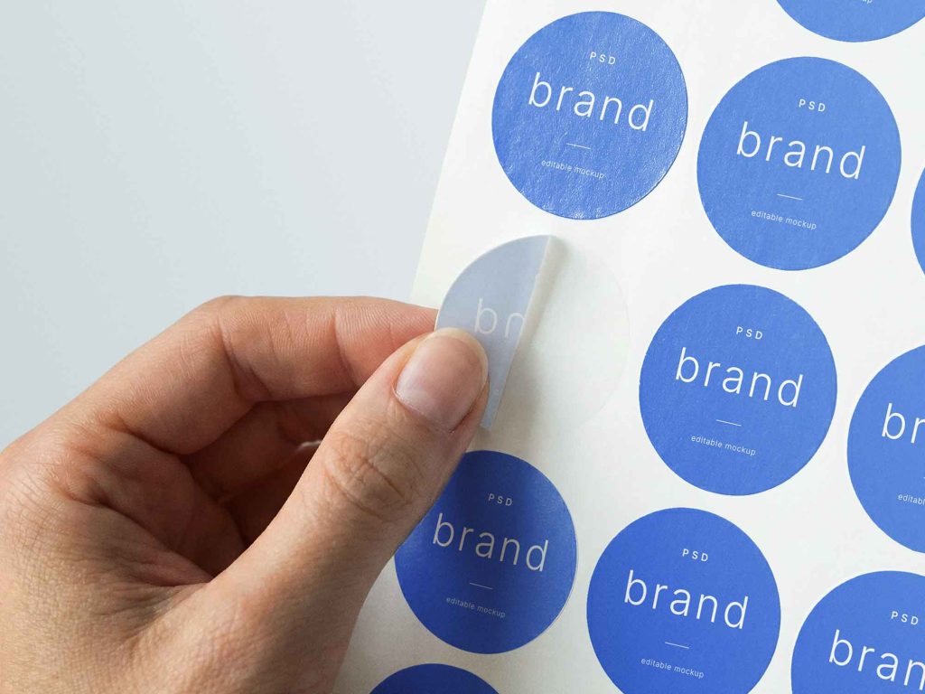 Round Label Sticker Sheet Mockup