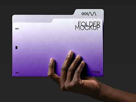 Folder in Hand Mockup