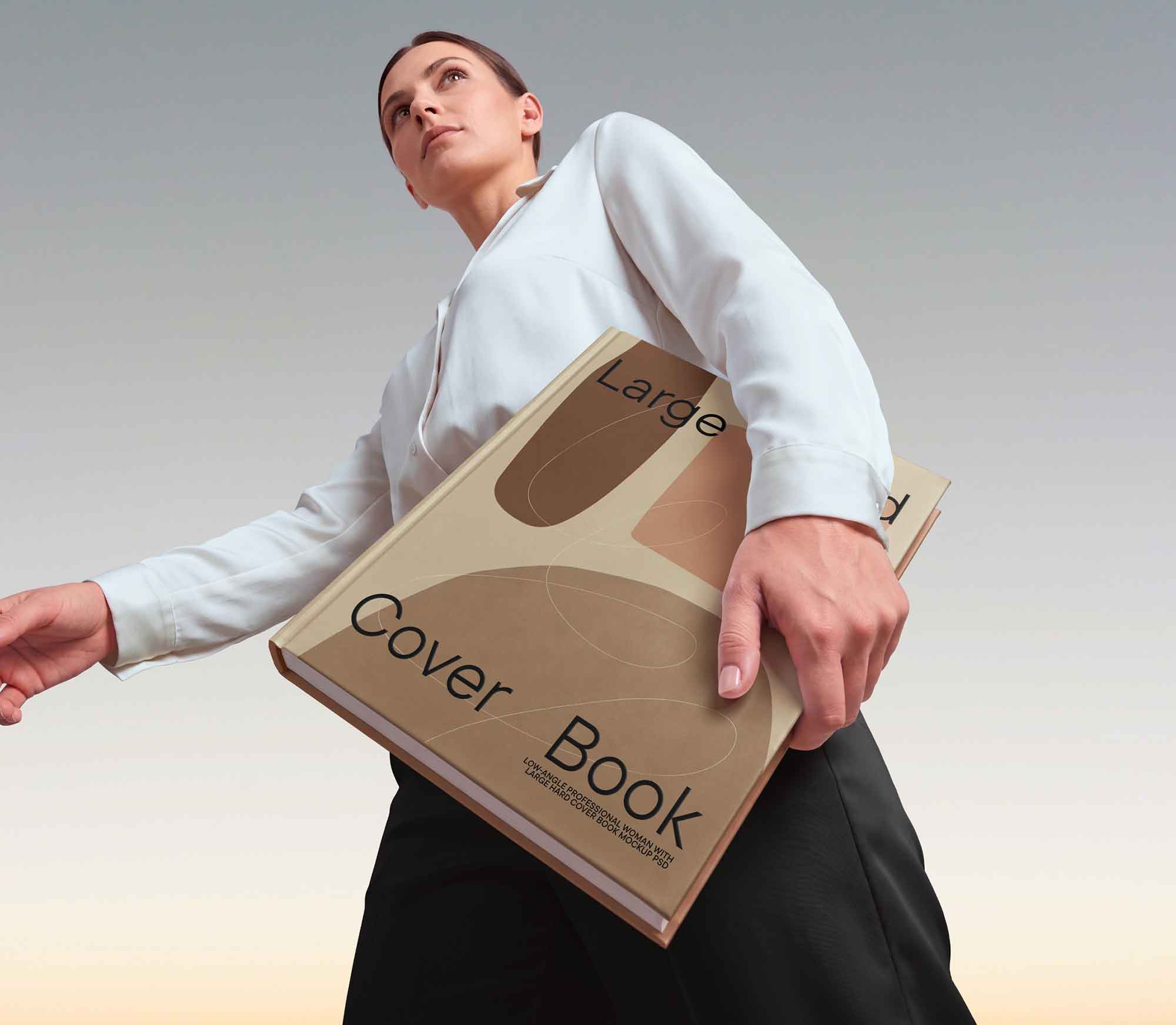 Low Angle Hardcover Book Mockup