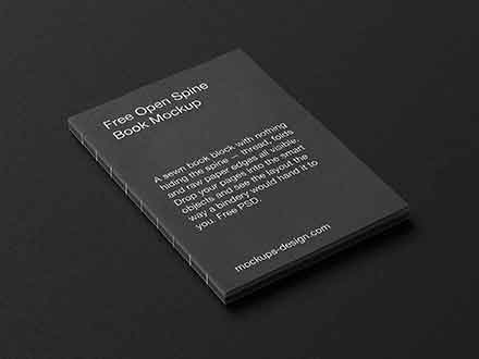 Thread Sewn Open Spine Book Mockup